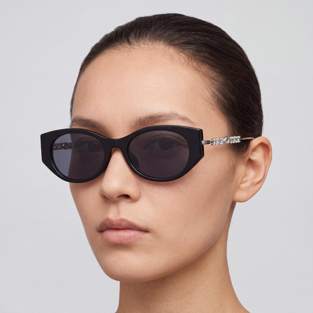 Gucci GG1970SA-002 Rectangle Sunglasses Unisex — side view, Black lens
