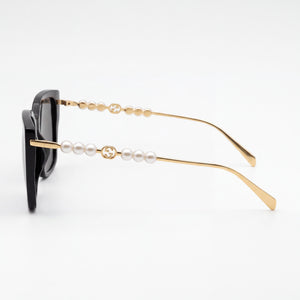 Gucci GG1971SA-001 Square Sunglasses Unisex — side view, Black lens