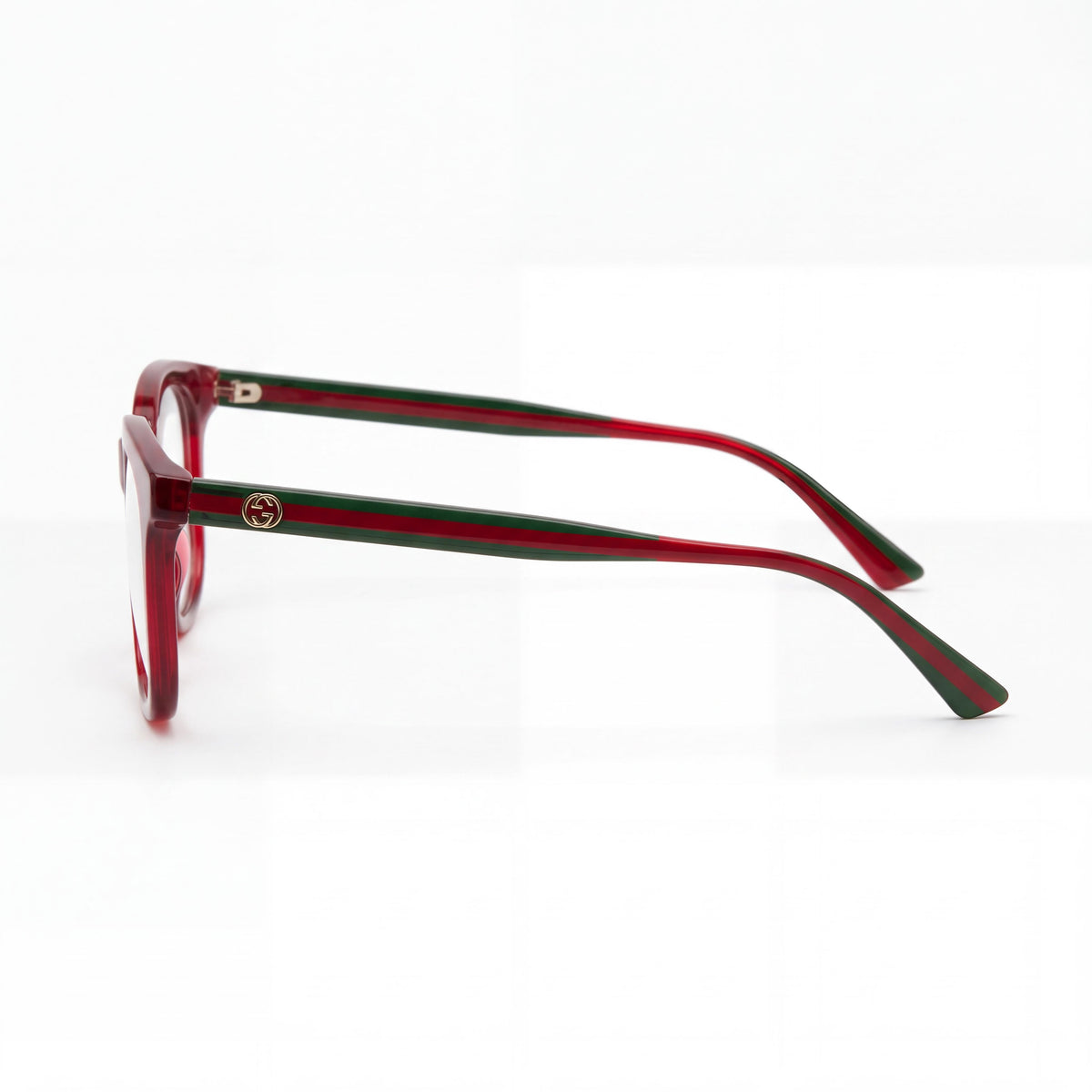 Gucci Gg1990o-008 Burgundy Transparent Green Eyeglasses Unisex, Photo 2