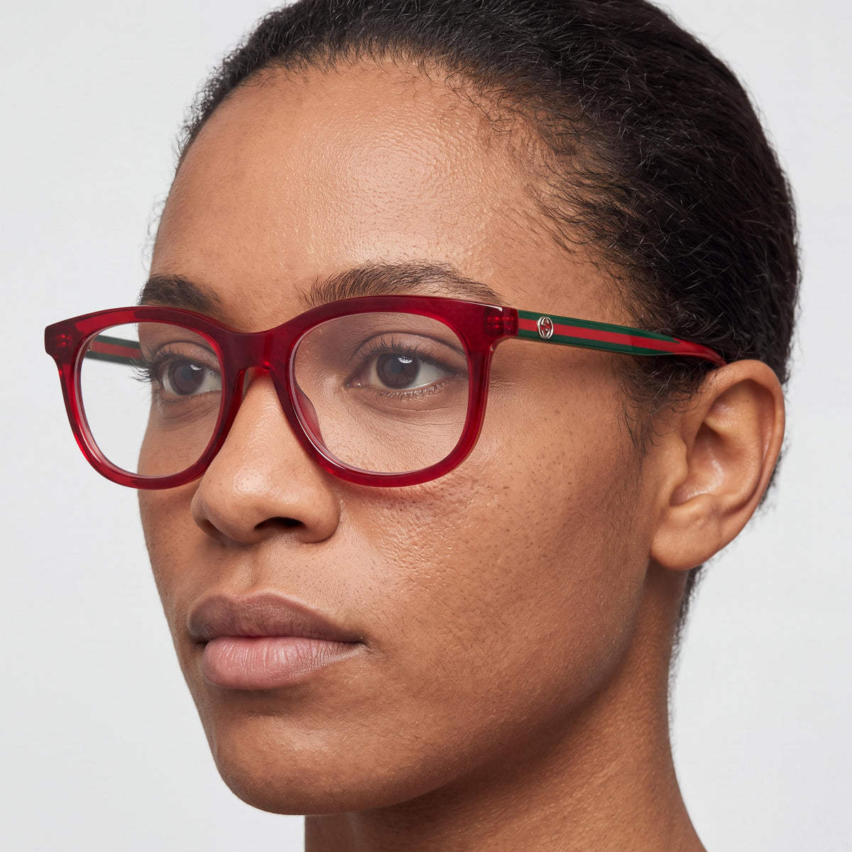Gucci Gg1990o-008 Burgundy Transparent Green Eyeglasses Unisex, Photo 4