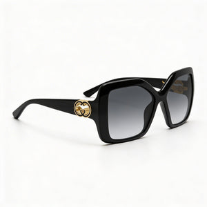 Gucci GG2015S-001 59 Butterfly Sunglasses Unisex — side view, Black lens