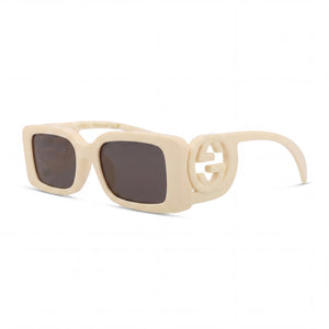 Gucci Gray Square Sunglasses for Women, Ivory Gray lens