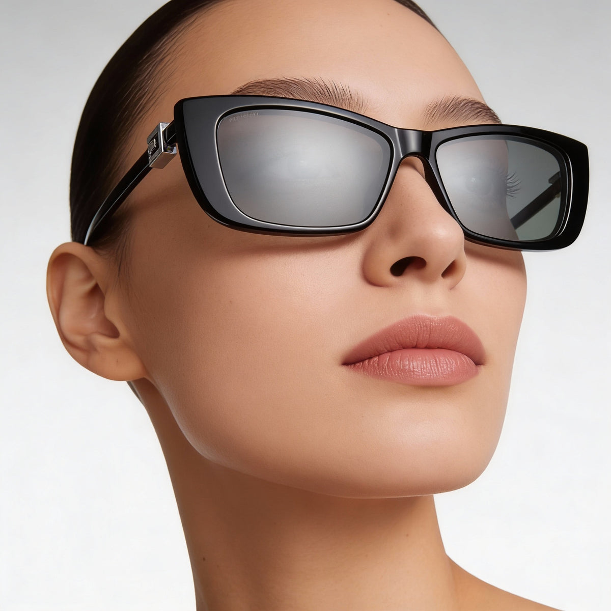 Gucci Modern Black-Silver Rectangle Sunglasses for Women, 53mm, Photo 4