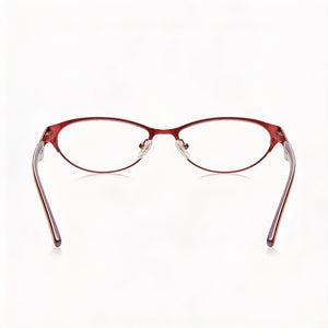 Guess 2354_F18 (53 MM) Oval Eyeglasses Women — side view, Red Metal temples
