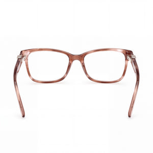 Guess 50227 059 Rectangle Eyeglasses Women — side view, Red Plastic temples