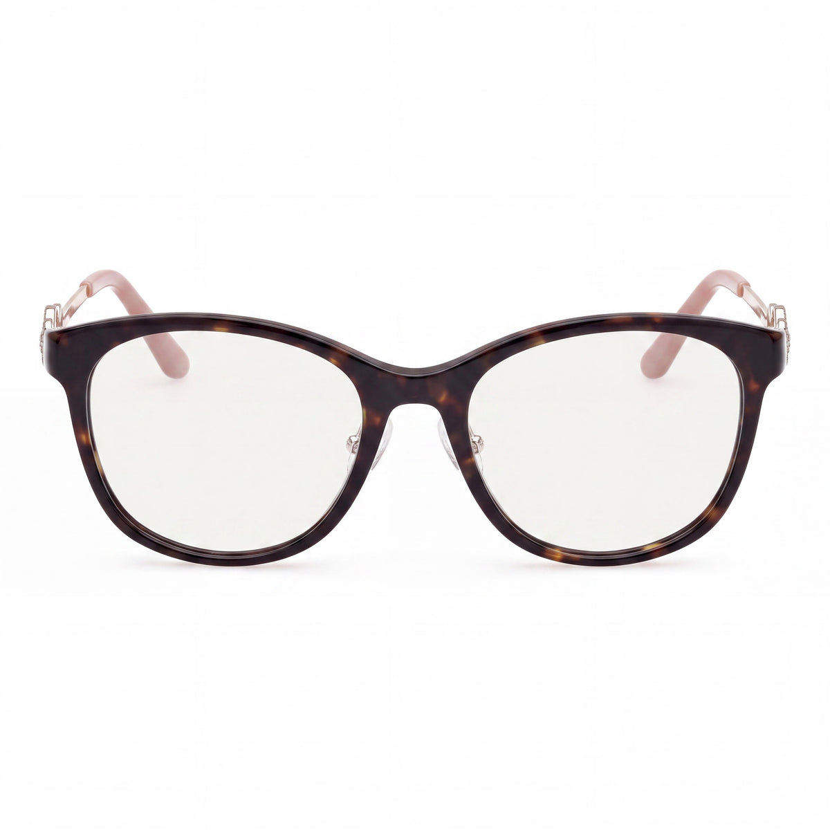 Guess 50255 Dark Havana Pale Gold Rectangle Eyeglasses for Men, 52mm, Photo 2