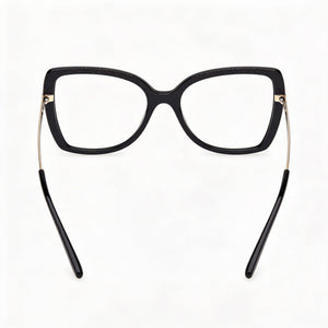 Guess Cat Eye Eyeglasses Women — side view, Black Plastic temples
