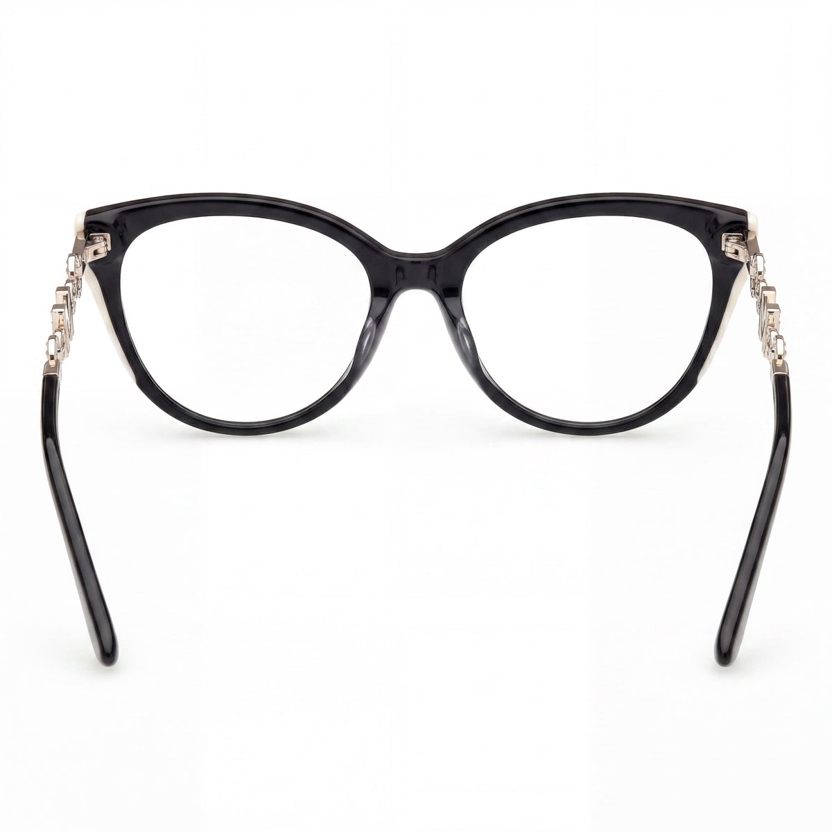 Guess Shiny Black, Shiny Pale Gold Cat Eye Eyeglasses for Women, 54mm, Photo 3