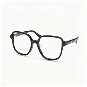 Guess Shiny Black Rectangle Eyeglasses for Men