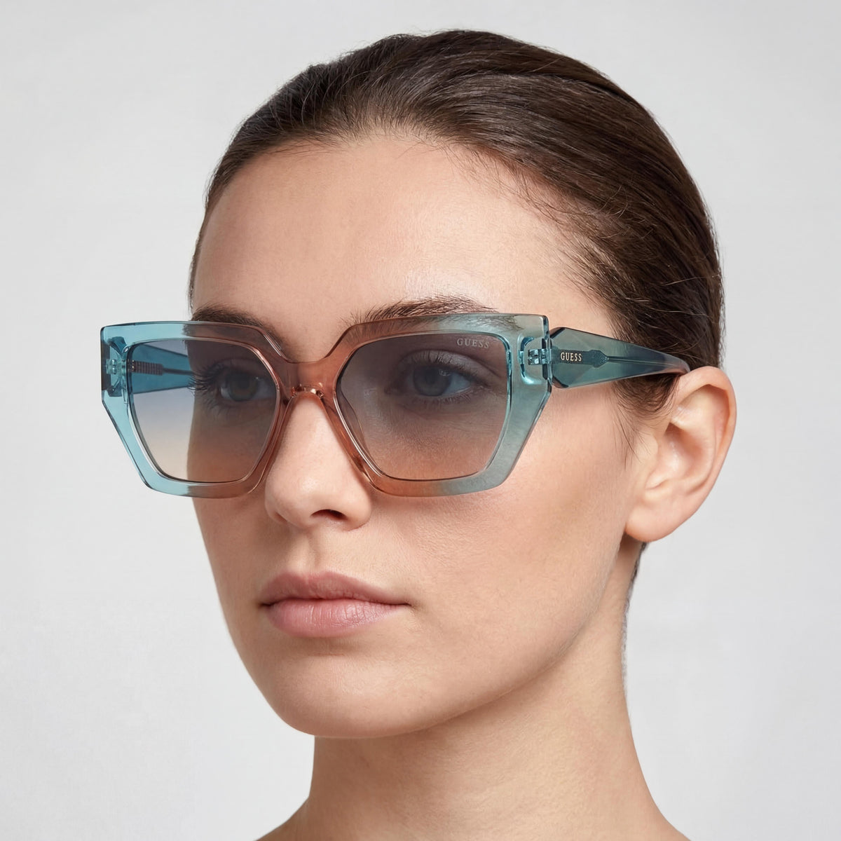 Gafas de sol Guess GU7896 cuadradas de color turquesa para mujer, 53 mm, Photo 5