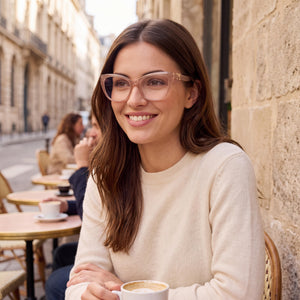 GUESS by Marciano Gm50008 Shiny Beige Eyeglasses Women — outdoor wear, Plastic frame