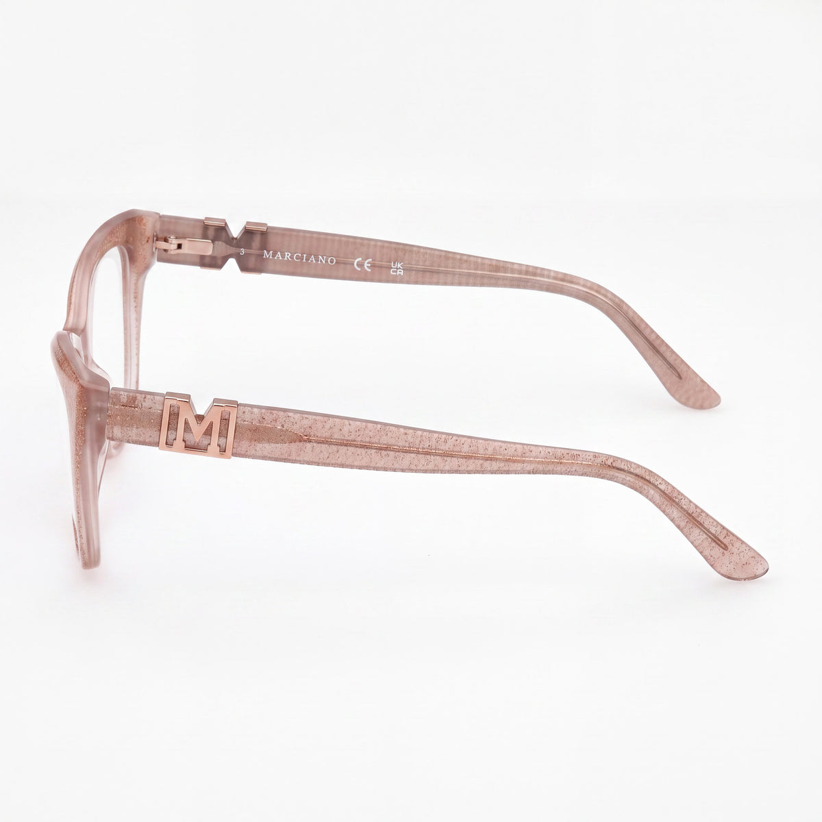 GUESS by Marciano Gm50008 Shiny Beige Cat Eye Eyeglasses for Women, Photo 3