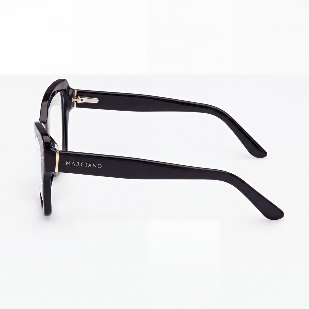 Guess by Marciano Gm50034 Cat Eye Eyeglasses Women — side view, Black Plastic temples