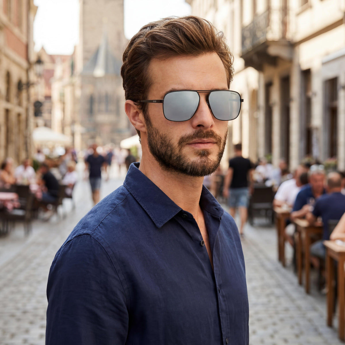 Guess Classic Matte Black Rectangle Sunglasses for Men, 58mm, Photo 6