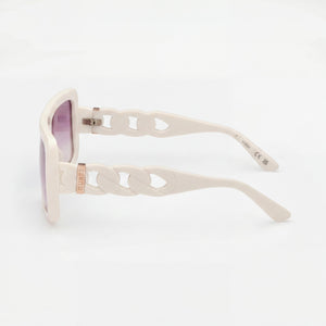 Guess Classic Rectangle Sunglasses Women — side view, Non-Polarized Violet lens