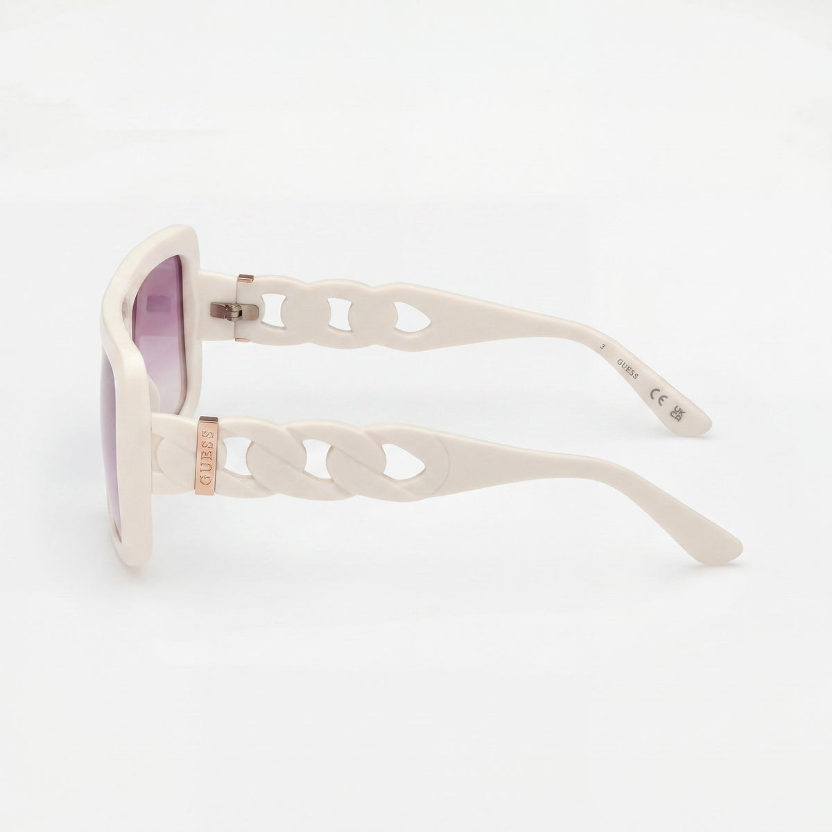 Gafas de sol rectangulares Guess Classic blancas para mujer, 60 mm, Photo 3
