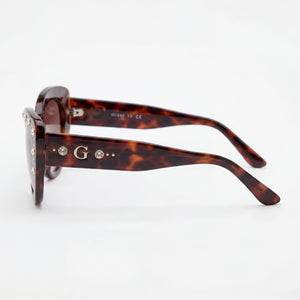 Guess Cat Eye Sunglasses Women — side view, Non-Polarized Brown Gradient lens