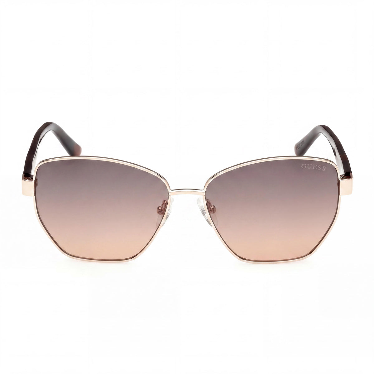Guess GEOMETRIC Shiny Pale Gold Cat Eye Sunglasses for Women, 56mm, Photo 2