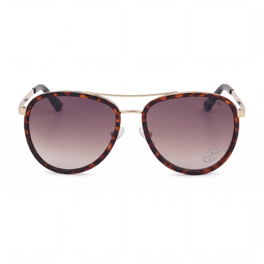 Guess GF 6052 W Aviator Sunglasses for Women — front view, Black frame
