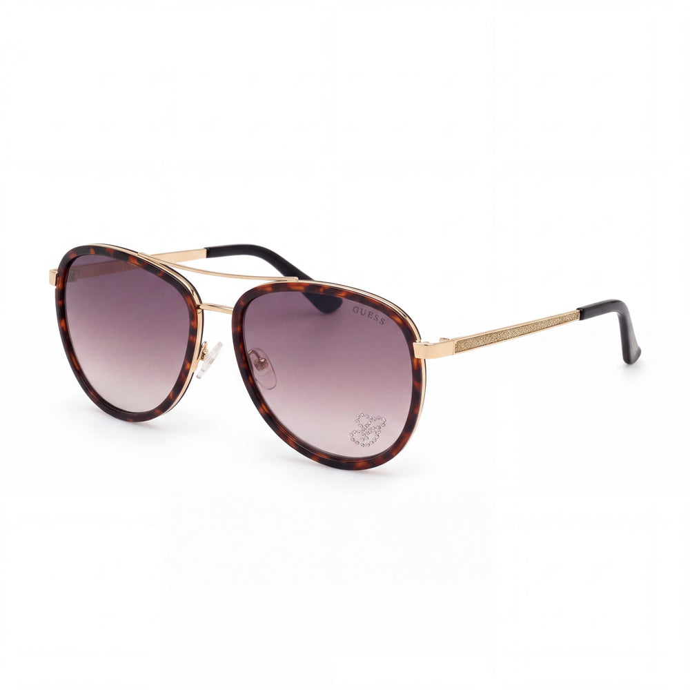 Guess GF 6052 W Black Aviator Sunglasses for Women, Non-Polarized lens
