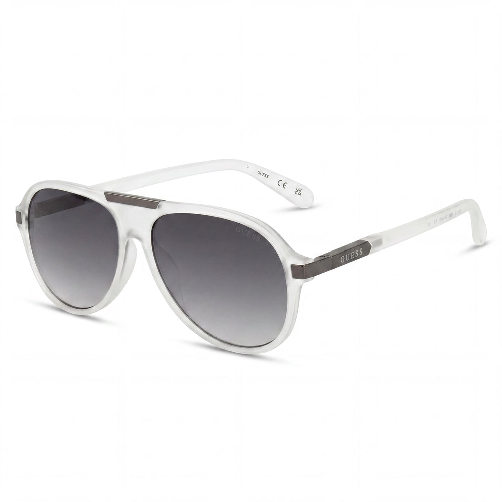Guess GF0237 Crystal Aviator Sunglasses for Men, Smoke Gradient lens