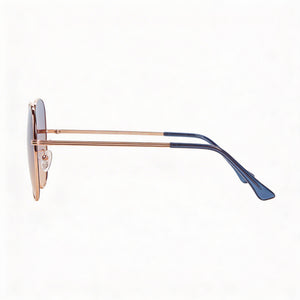 Guess GF0385 Oval Sunglasses Women — side view, Non-Polarized Blue lens