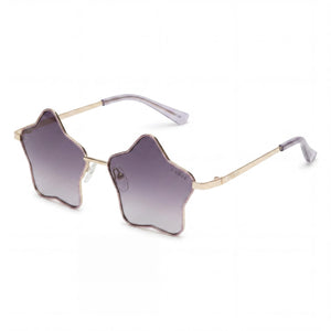 Guess GF4012 Silver Rectangle Sunglasses for Women, Purple lens