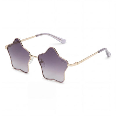 Guess GF4012 Silver Rectangle Sunglasses for Women, Purple lens