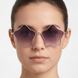 Guess GF4012 Rectangle Sunglasses for Women — interior view, Purple lens detail