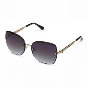 Guess Gf6119 Gold Round Sunglasses for Women, Smoke Gradient lens