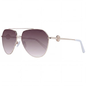 Guess GF6140 Gold Gradient Brown Aviator Sunglasses for Women, Brown lens