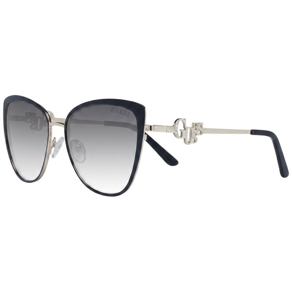 Guess GF6141 01B Black Cat Eye Sunglasses Unisex, Smoke Grey Gradient lens