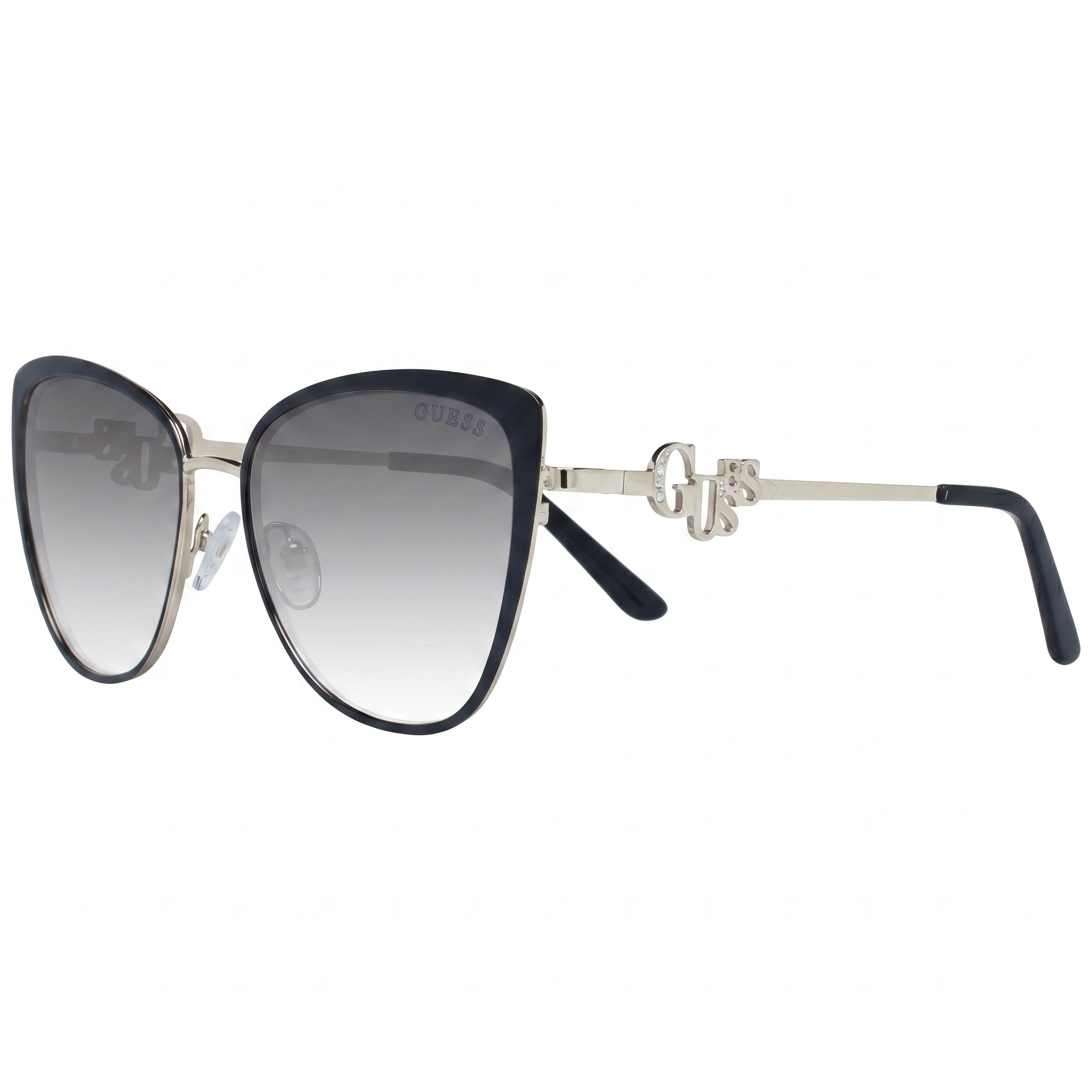 Guess GF6141 01B Shiny Black Cat Eye Sunglasses Unisex, 56mm, Photo 1