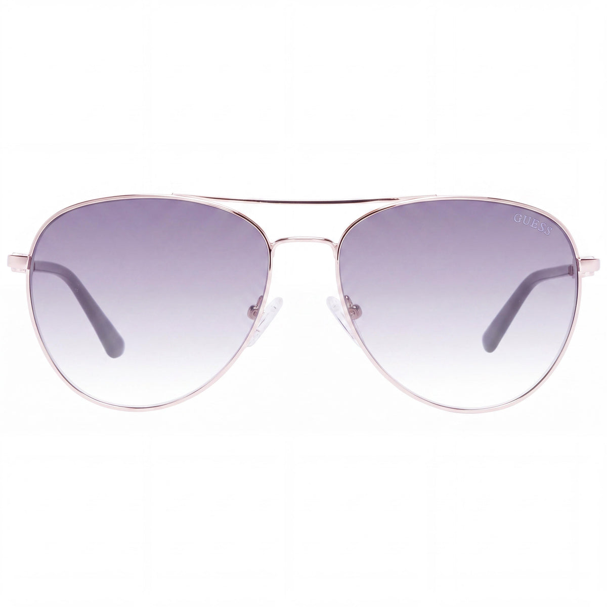 Gafas de sol de aviador GUESS Gf6143 para mujer con montura de plástico en oro rosa, lentes degradadas de color humo, 100 % protección UV, 59 mm, Photo 2