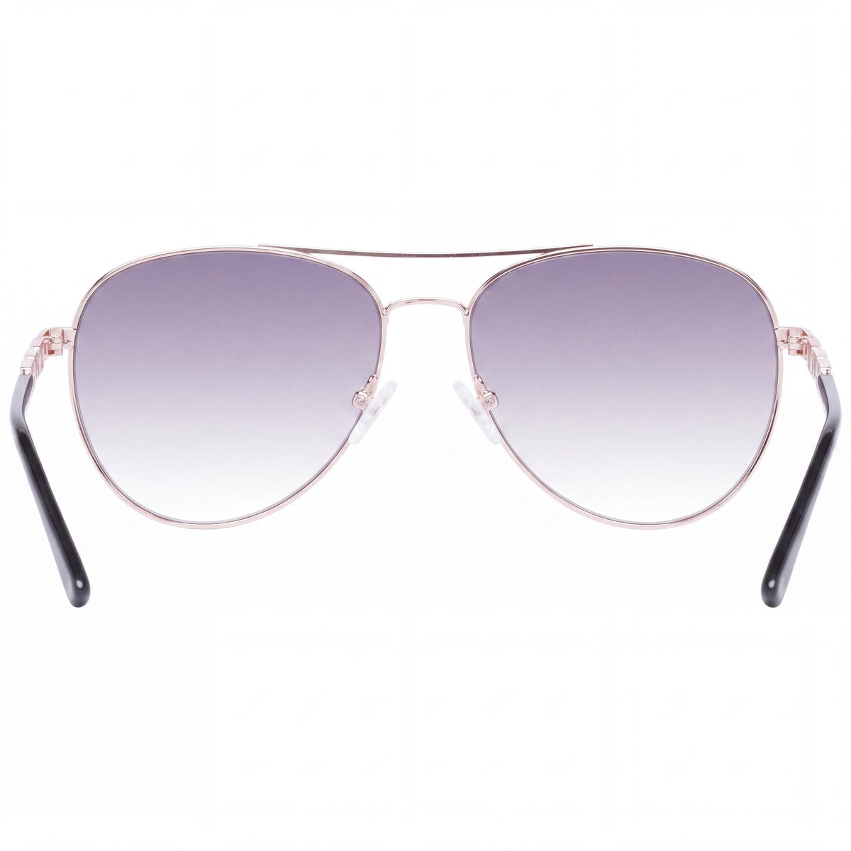 Gafas de sol de aviador GUESS Gf6143 para mujer con montura de plástico en oro rosa, lentes degradadas de color humo, 100 % protección UV, 59 mm, Photo 3