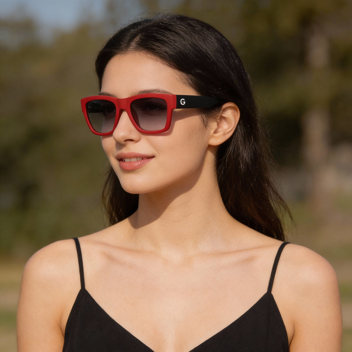 Guess GG2106-5467B Red Square Sunglasses for Women, 54mm, Photo 3