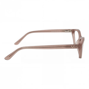 Guess Gm50002 Rectangle Eyeglasses Men — side view, Beige Injected temples