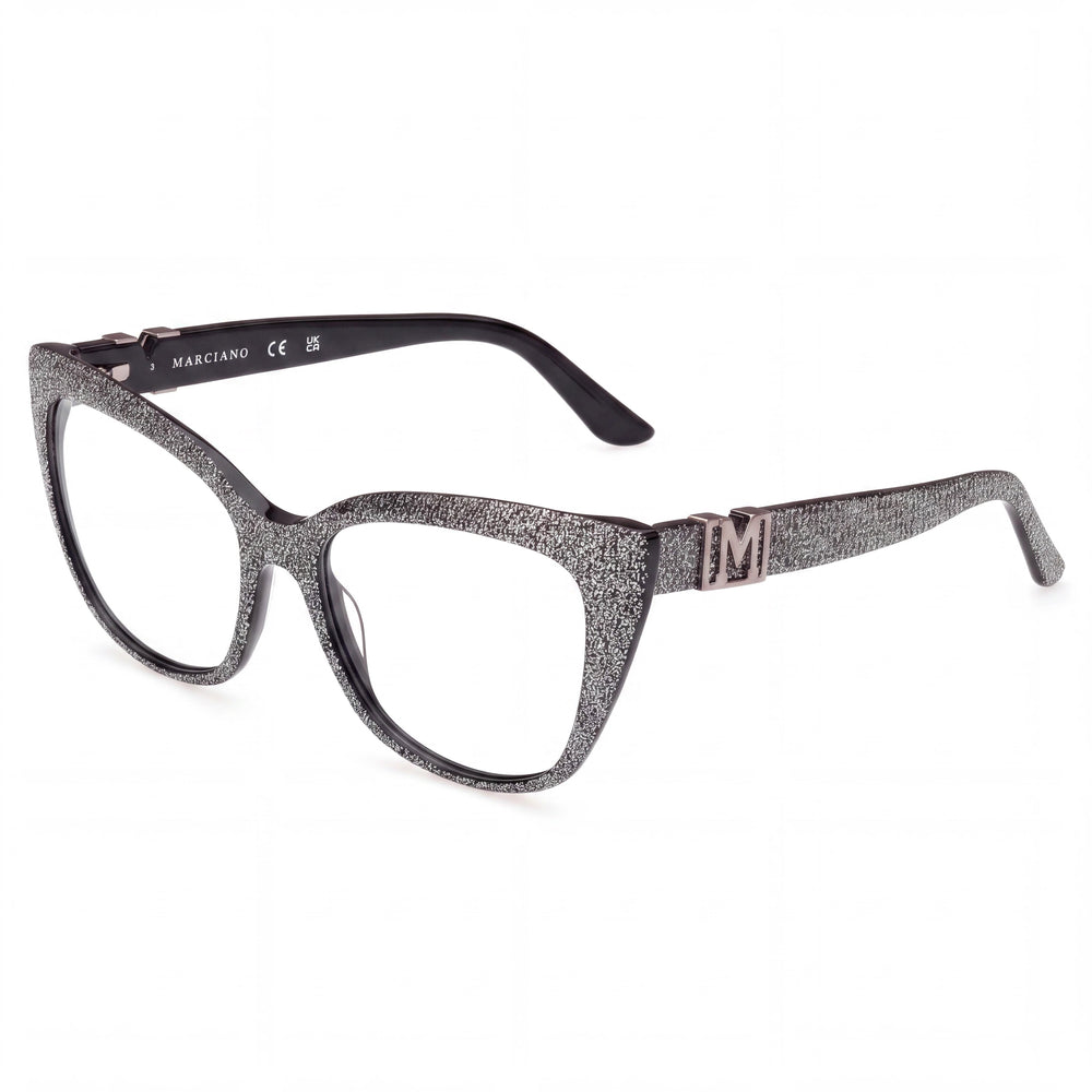 Guess Gm50008 Shiny Black Cat Eye Eyeglasses for Women, Plastic frame