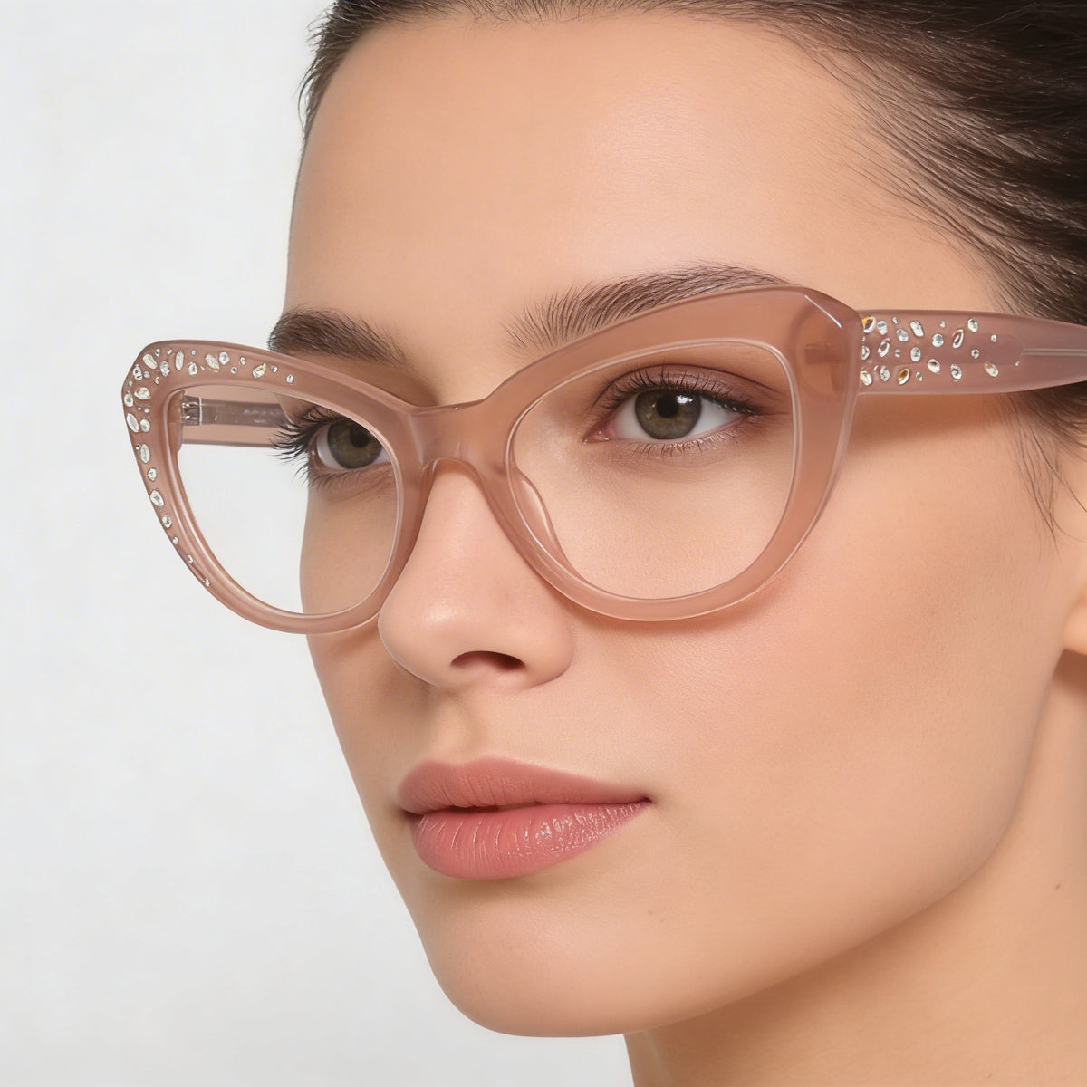 Guess Gm50016 Shiny Beige Cat Eye Eyeglasses for Women, 53mm, Photo 2