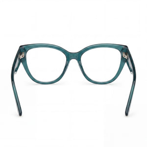 Guess Gm50018 Cat Eye Eyeglasses Women — side view, Green Plastic temples