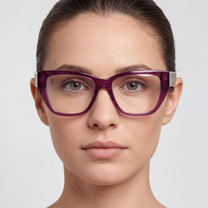 Guess Gm50019 Butterfly Eyeglasses for Women — interior view, Polycarbonate demo lenses