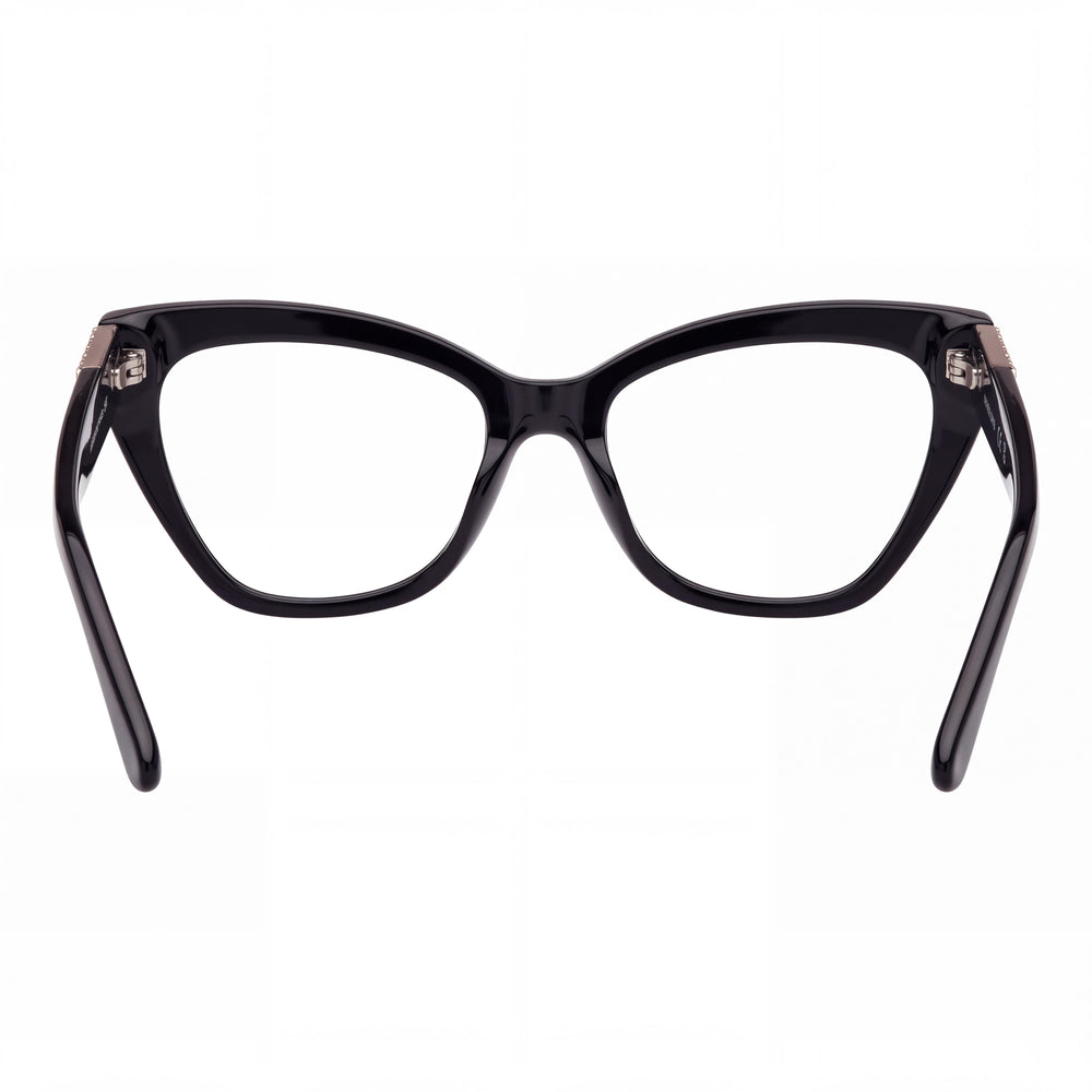 Guess GM50037 Cat Eye Eyeglasses Women — side view, Shiny Black Plastic temples