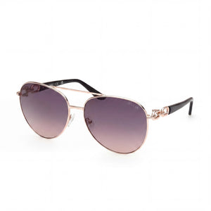 Guess Gold Aviator Sunglasses for Women, Gradient Smoke lens