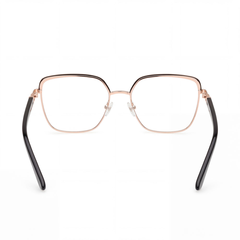 Guess Butterfly Eyeglasses Women — side view, Gold frame temples