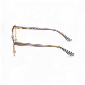 Guess Cat Eye Eyeglasses Women — side view, Gray Metal temples