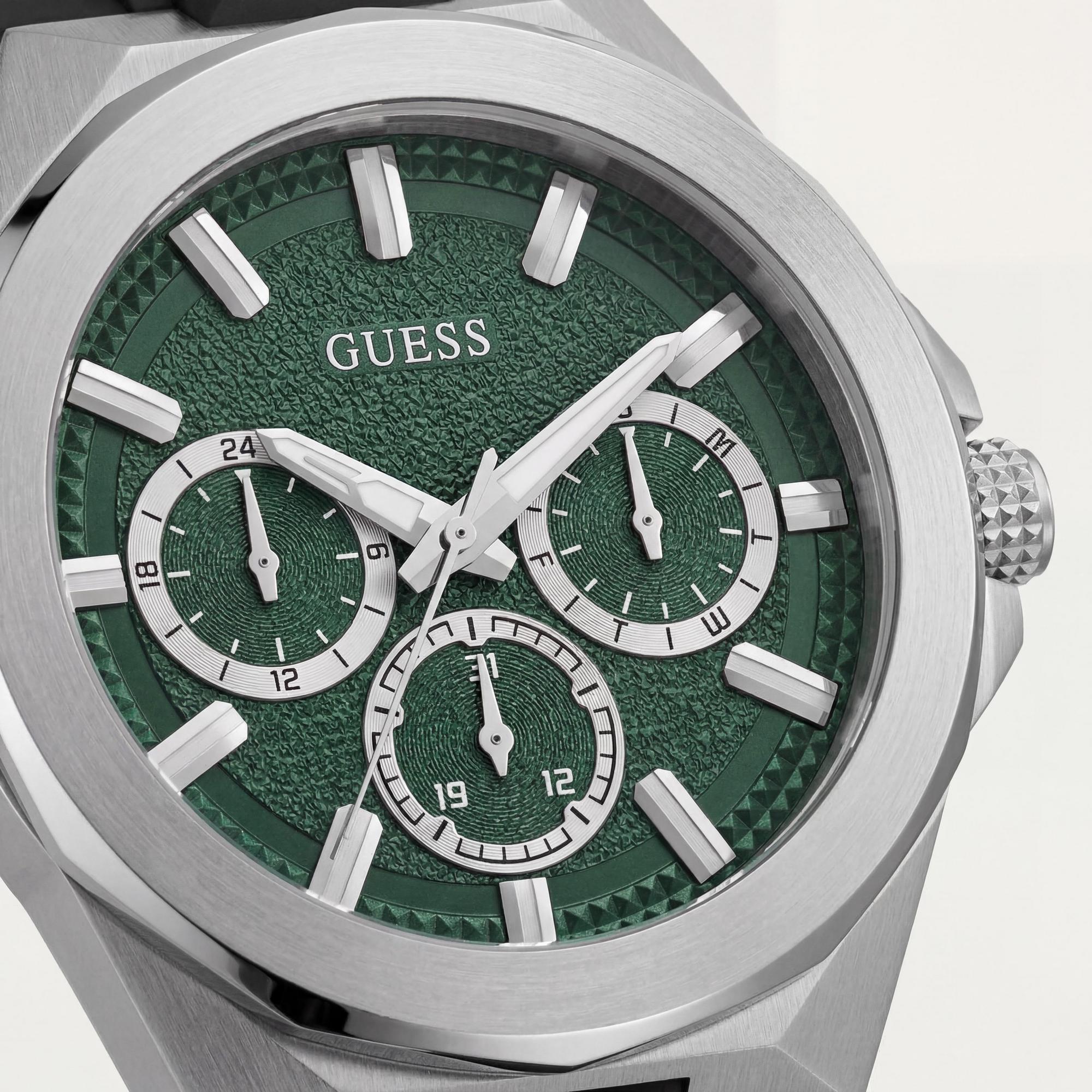 Guess Men's Quartz Watch, Green Dial Recycled Steel 46mm, Photo 2