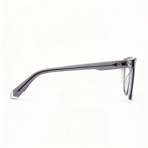 Guess Rectangle Eyeglasses Women — side view, Grey Plastic temples