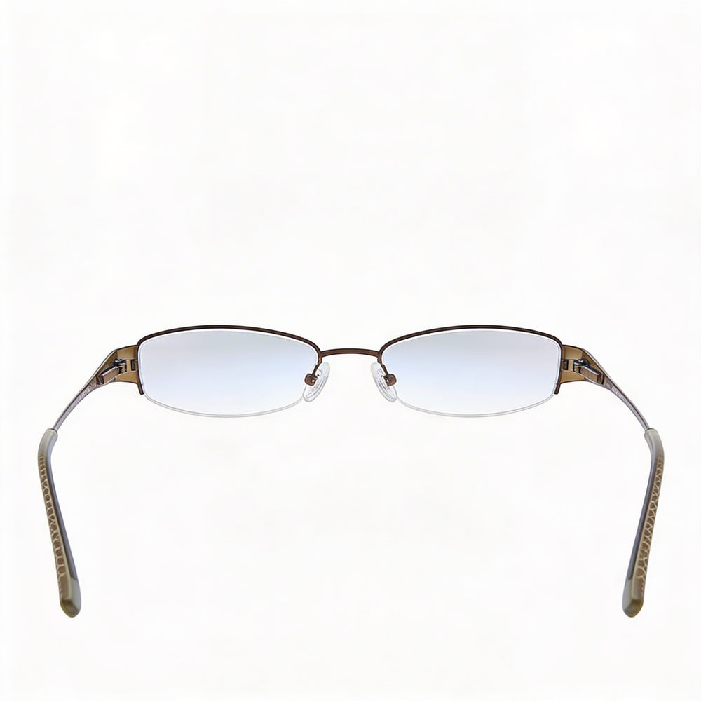 Guess GU 2270 Rectangle Eyeglasses Women — side view, Brown Metal temples