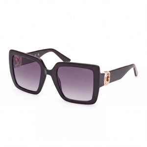 Guess GU0010301B52 Black Square Sunglasses for Women, Smoky Gradient lens