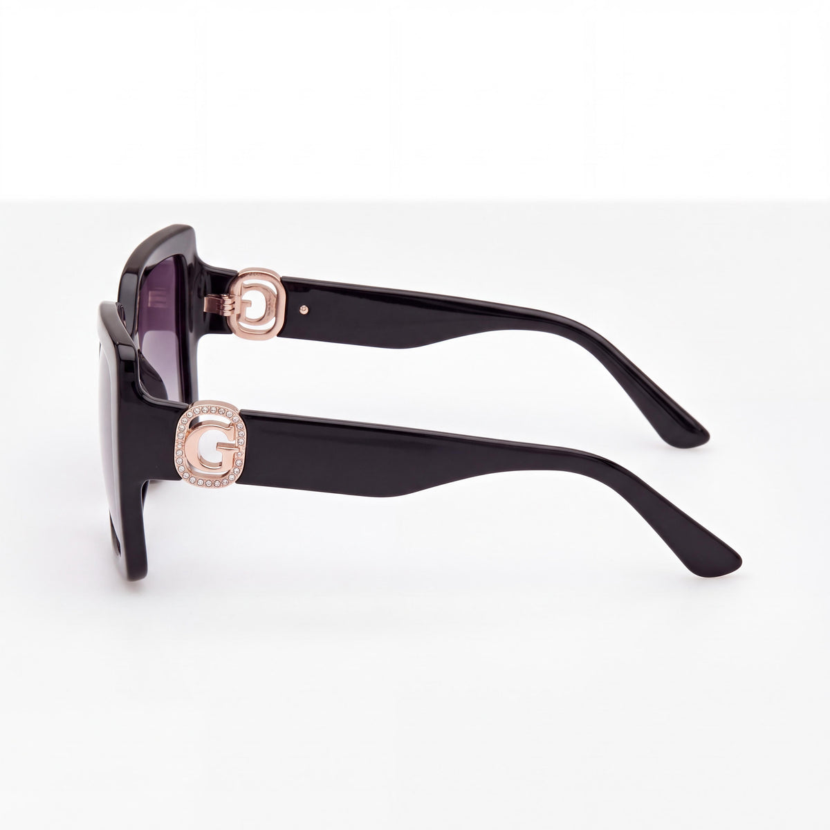 Guess GU0010301B52 Shiny Black Square Sunglasses for Women, 52mm, Photo 3